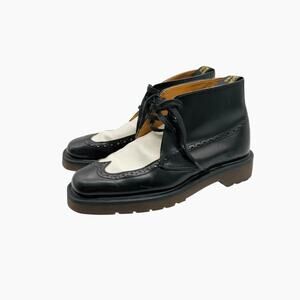 Vintage Dr. Martens Made England Black White Oxford Boots Shoes‎ Size 4 UK